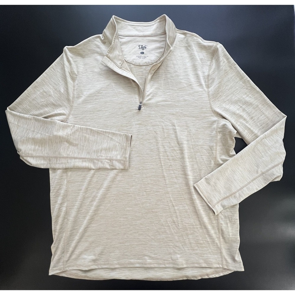 1764 Julien Quarter Zip Pullover Mens Large Beige Performance Golf Stretch Top
